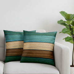 Vintage Brown & Teak Cushion Covers Pack of 2