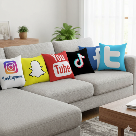 Social Media Cushion Covers Pack of 6