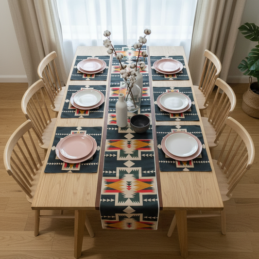 Aztec Star Table Runner with Mats