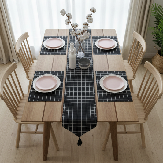 Geometric Shapes Table Runner with Mats