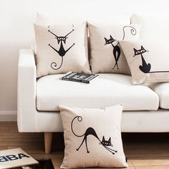 Pepper Cat Printed Cushion Covers Pack of 4