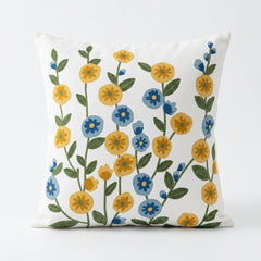 Contemporary Bloom Canvas Printed Cushion Covers - (Pack of 4) For Living Room, Bed Room, Home Decor