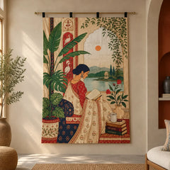 The Quiet Chapter Wall Tapestry hanging on a  