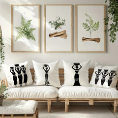 African Tribal Women Throw Pillow Covers Pack Of 4