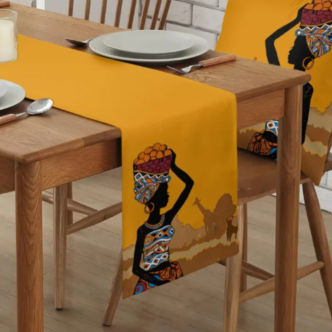 Yellow African Table Runner