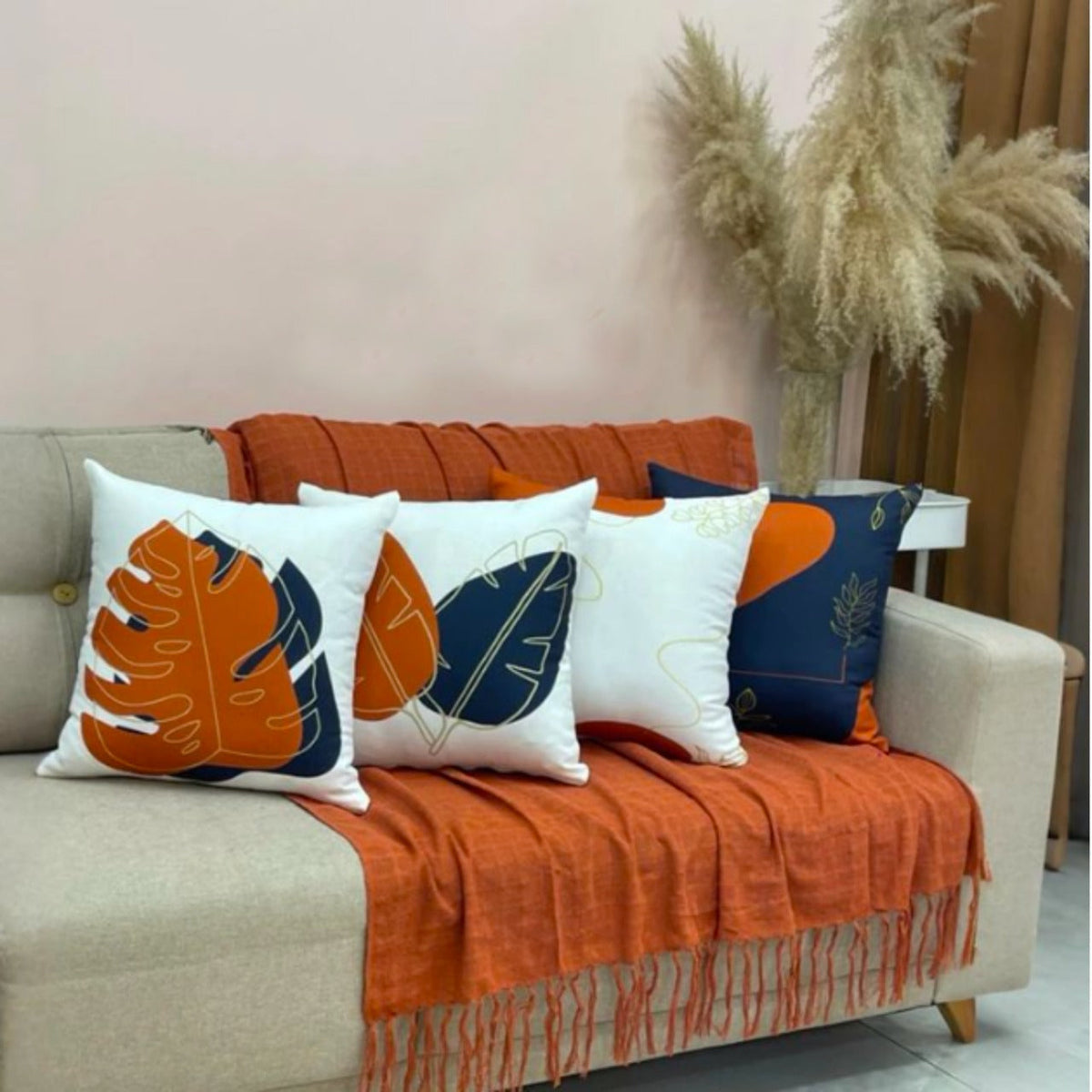 Blue Brazil Terracotta Cushion Covers Pack Of 4