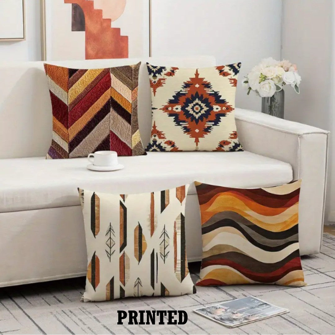 Rustic Horizon Printed Cushion Covers Pack of 4