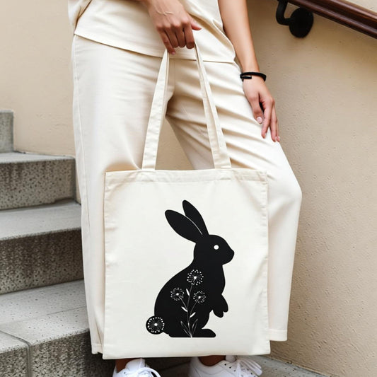 Black Rabbit Tote Bag