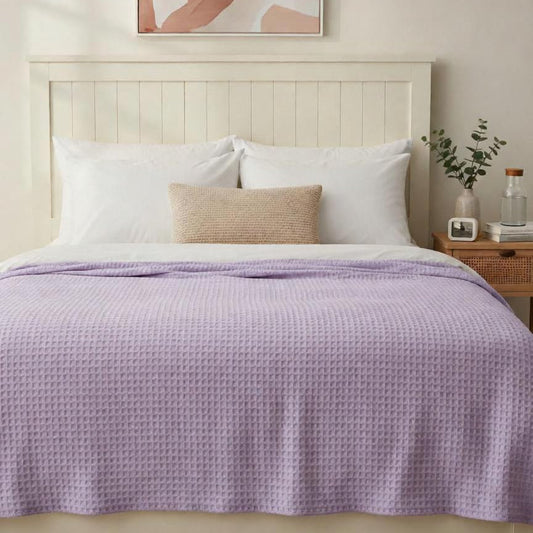 Viscose Cotton Thermals Blanket Pale lilac