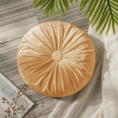 Velvet Round Pumpkin Futon Floor Cushion - Camel