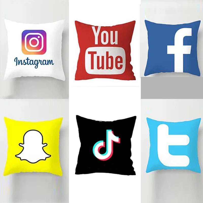 Social Media Cushion Covers Pack of 6