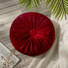Velvet Round Pumpkin Futon Floor Cushion - Red
